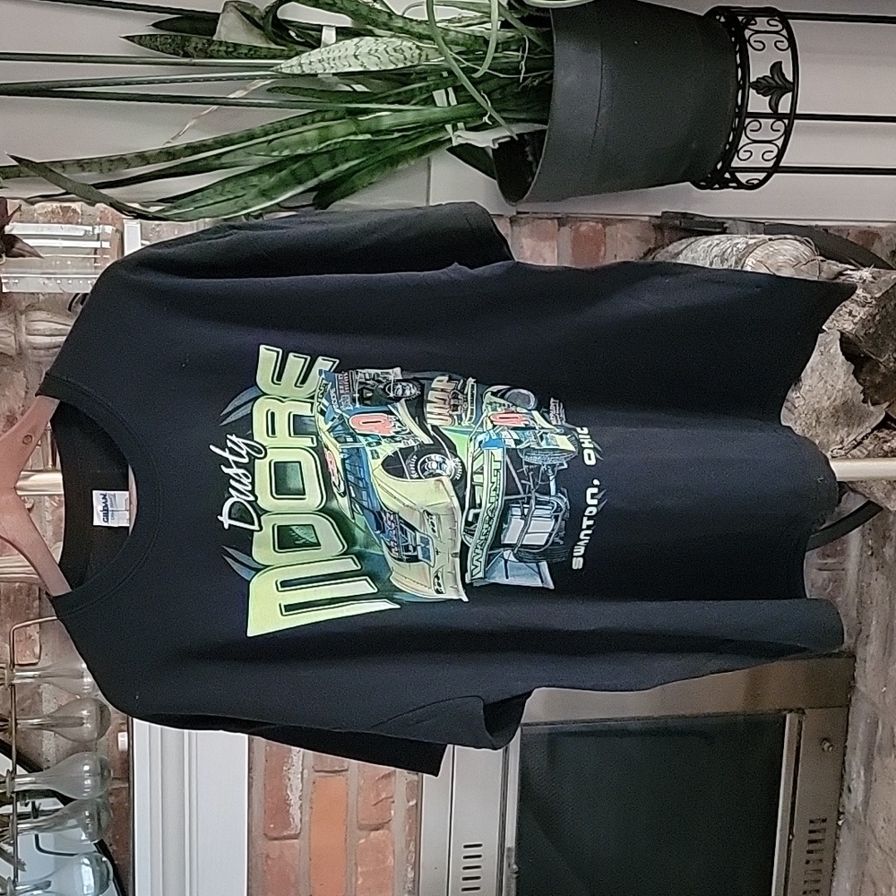 Gildan Dusty Moore Racing  Swanton Ohio Screenprint Short Sleeve Tshirt Black XL